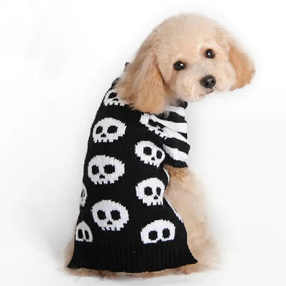 Skull Dog Halloween Sweater for Pets